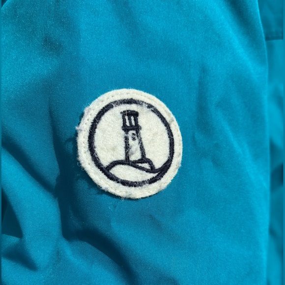 Lands' End Bright Teal Hooded Puffer Jacket with Sherpa Hood - Picture 7 of 8